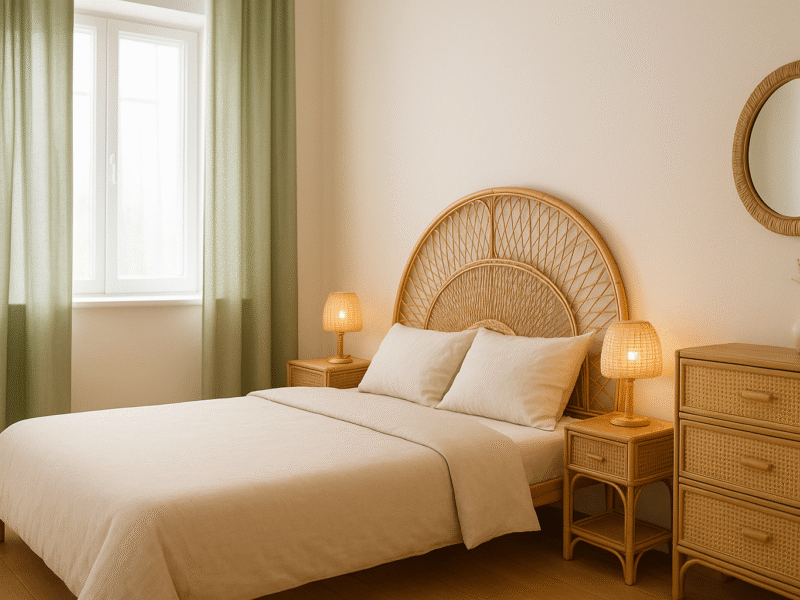 Le rotin dans la chambre : meubles et accessoires incontournables pour une ambiance naturelle et élégante