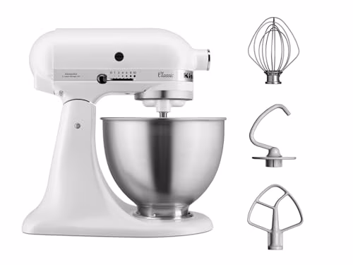 KitchenAid Robot Pâtissier Multifonction à Tête Inclinable Blanc 4,3 L 275 W